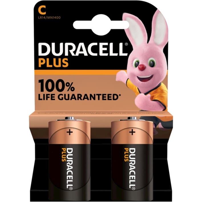Duracell - batterij Plus 100% extra levensduur MN1400 LR14 C BP2