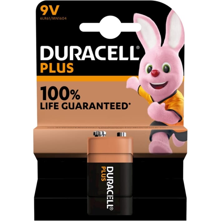 Duracell plus alkalisch 100% 9v 6lr61 per stuk