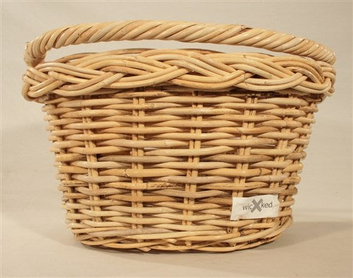 Pit rieten stuurmand rond groot vlak naturel