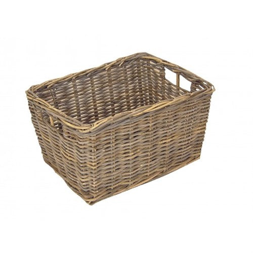Wicker shopper basket 45x35x25 grey