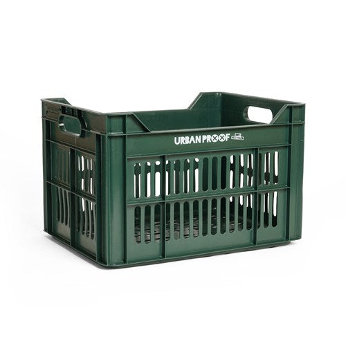 Urban proof fietskrat gerecycled kunststof 30l donkergroen 40x30x25 cm