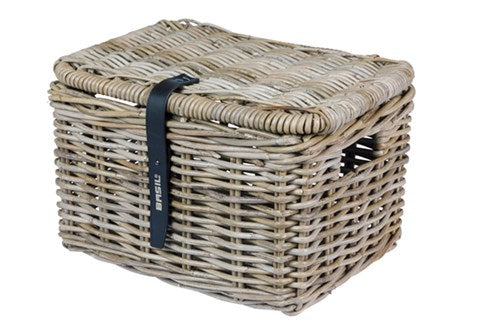 Basil b.v. fietsmand basil dax s met deksel 27 x 37 x 24 cm - grijs