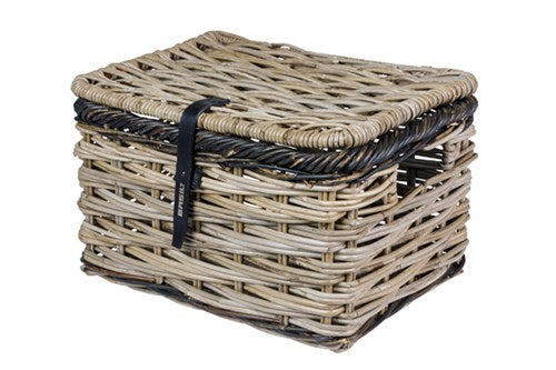 Basil fietsmand dijon l met deksel 36 x 49 x 30 cm - grijs zwart