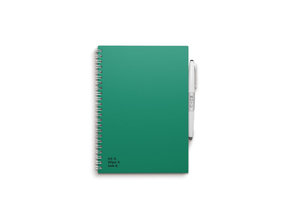 Moyu uitwisbaar notitieboek - hardcover a5 - forest green