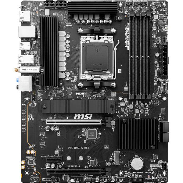 Msi pro b650-s wifi socket am5 motherboard (black, raid, 2.5 gbe-lan, wi-fi 6e, bt, sound, atx)