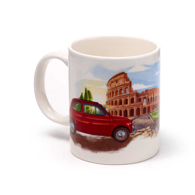 Fiat 500 rome porselein mok