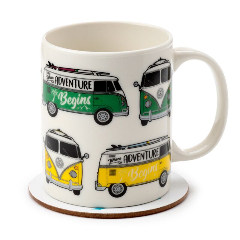Vw t1 volkswagen busje porseleinen mok onderzetter