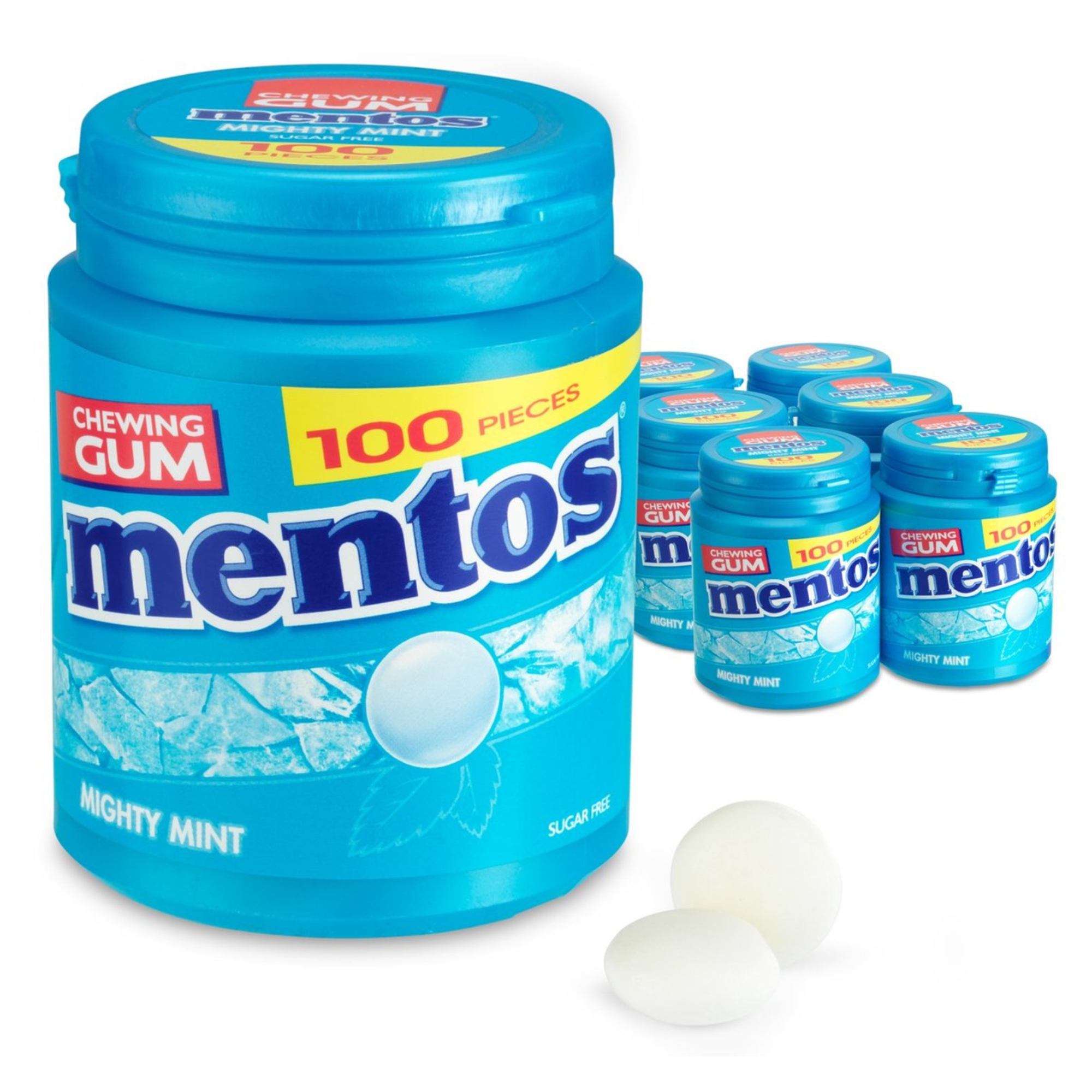 Mentos gum mighty mint - kauwgom - suikervrij - 1x6stuks