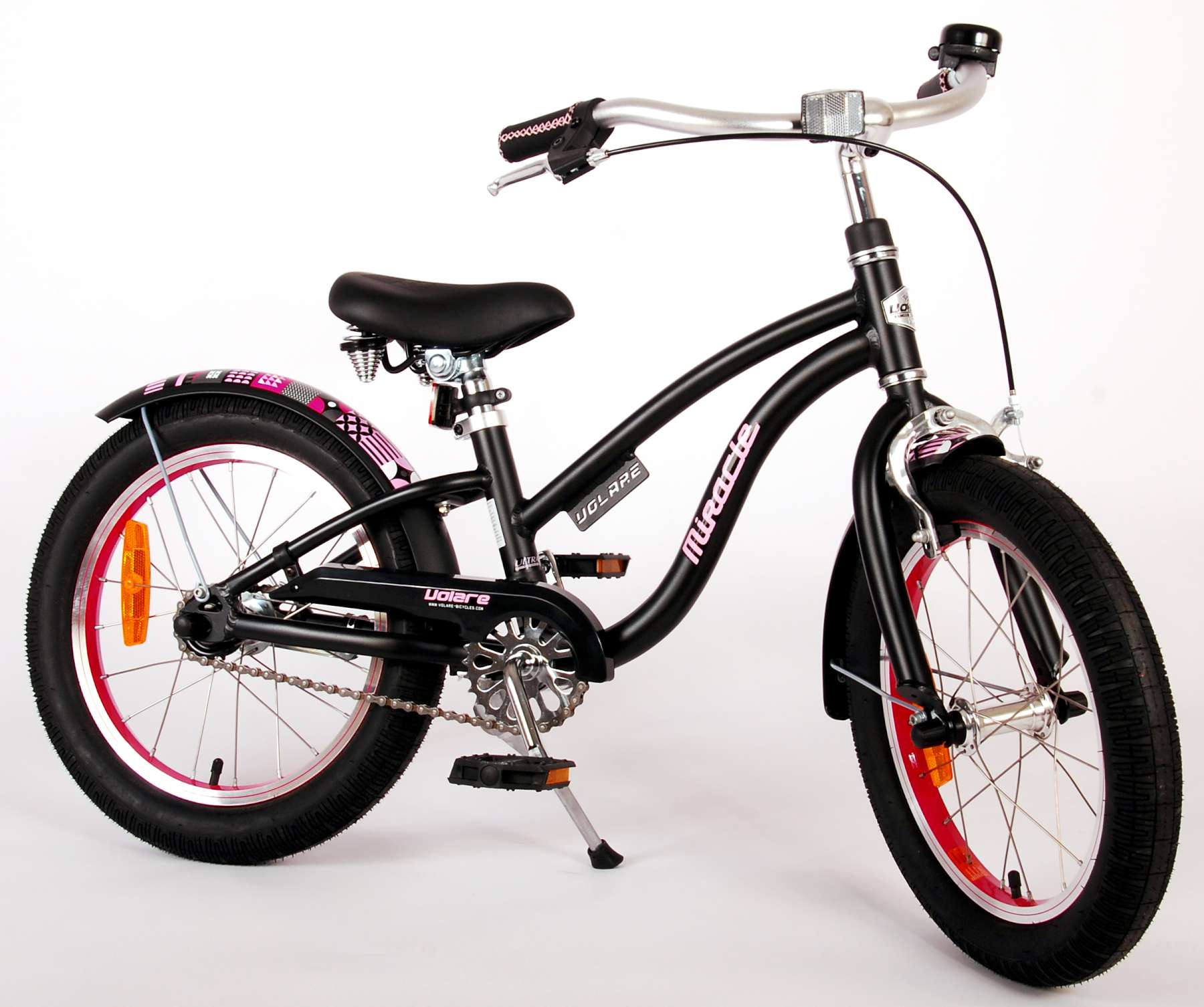 Volare Miracle Cruiser Kinderfiets - Meisjes - 16 inch - Mat Zwart - Prime Collection