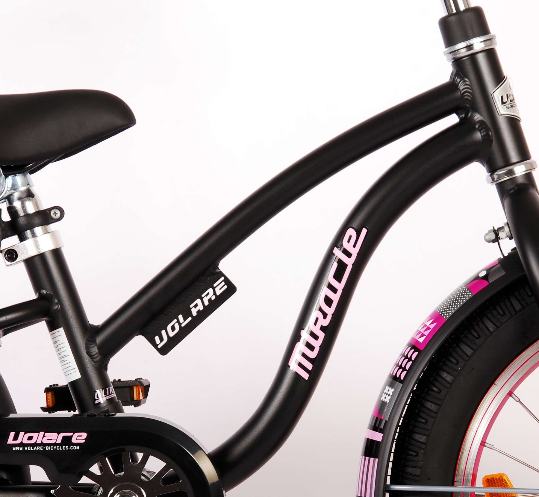 Volare Miracle Cruiser Kinderfiets - Meisjes - 16 inch - Mat Zwart - Prime Collection