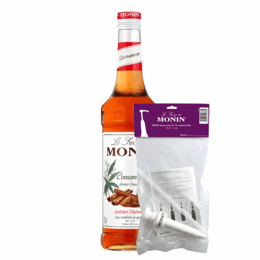 Monin siroop kaneel (70 cl) + siroop pompje (10ml)