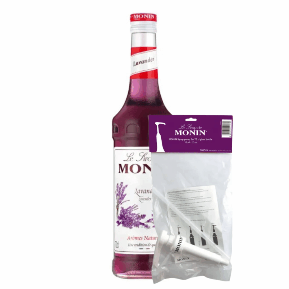 Monin siroop lavendel (70 cl) + siroop pompje (10ml)
