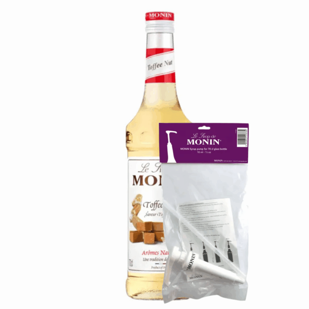 Monin siroop toffee nut (70 cl) + siroop pompje (10ml)