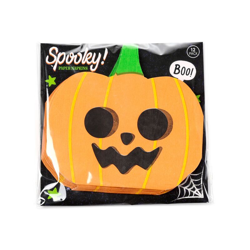 Halloween pompoen pak van 12 3-laags papieren feestservetten