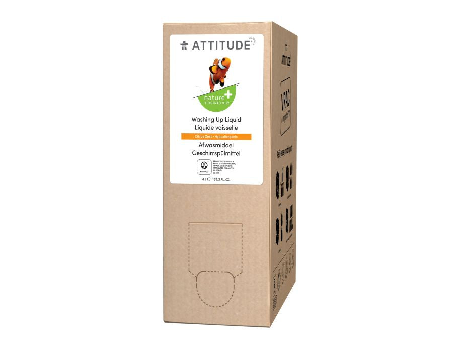 Attitude afwasmiddel nature+ - slabbetje citroenschil - 4l