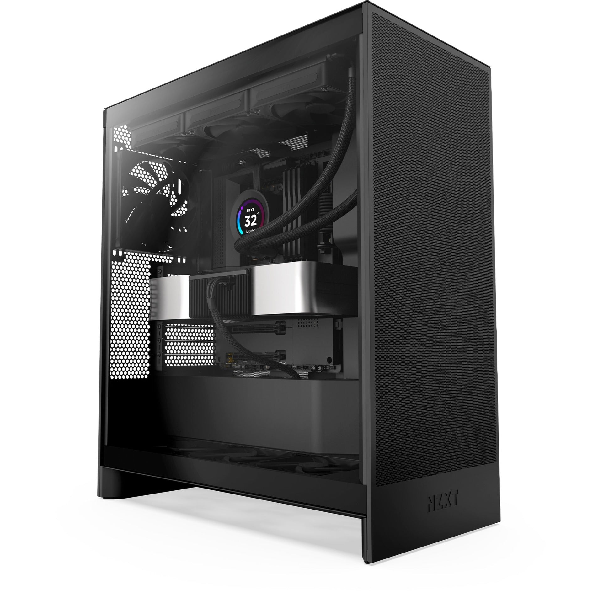 Nzxt h7 flow (2024) midi tower behuizing (zwart | 2x usb-a | 1x usb-c | tempered glass)