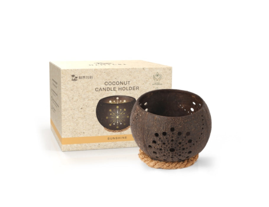 Namture kokosnoot kaarsenhouder - sunshine