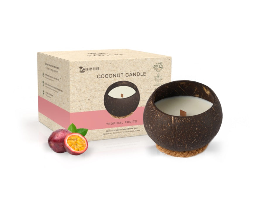 Namture kokosnoot kaars - tropical fruit - 180g