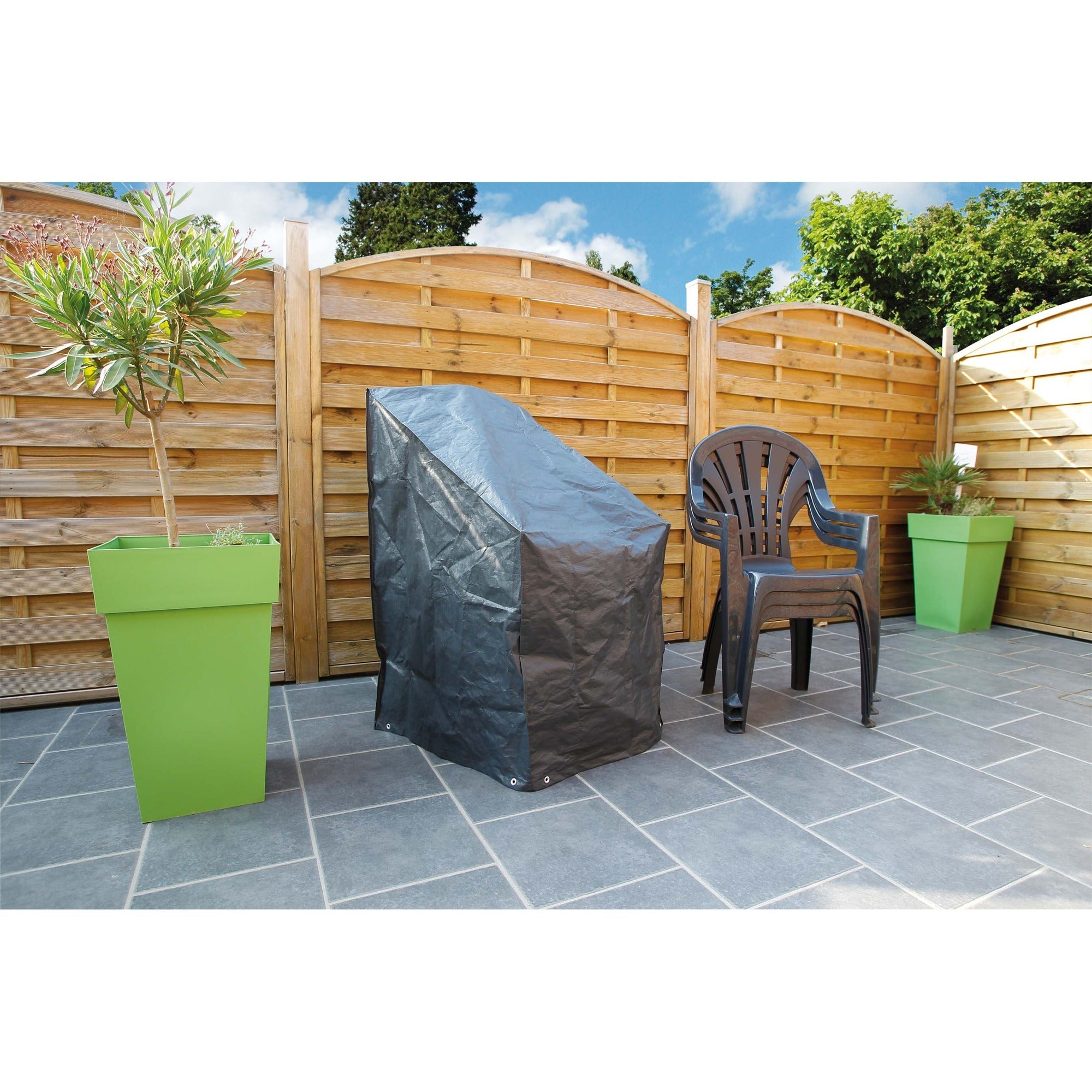 Natuur Natuur Tuinmeubelafdekhoes voor gestapelde stoelen