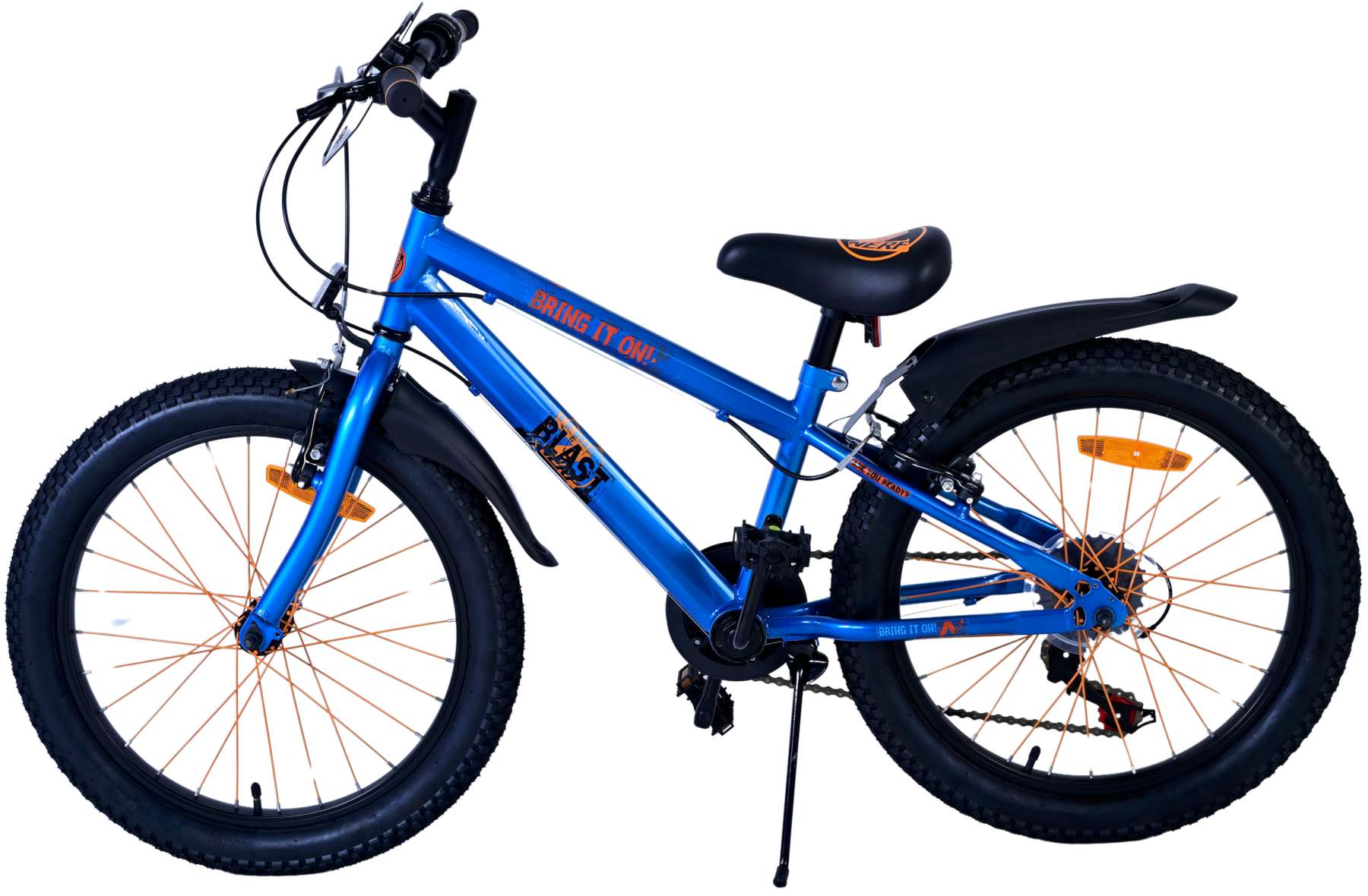 Nerf kinderfiets - jongens - 20 inch - satijnblauw - 6 versnellingen