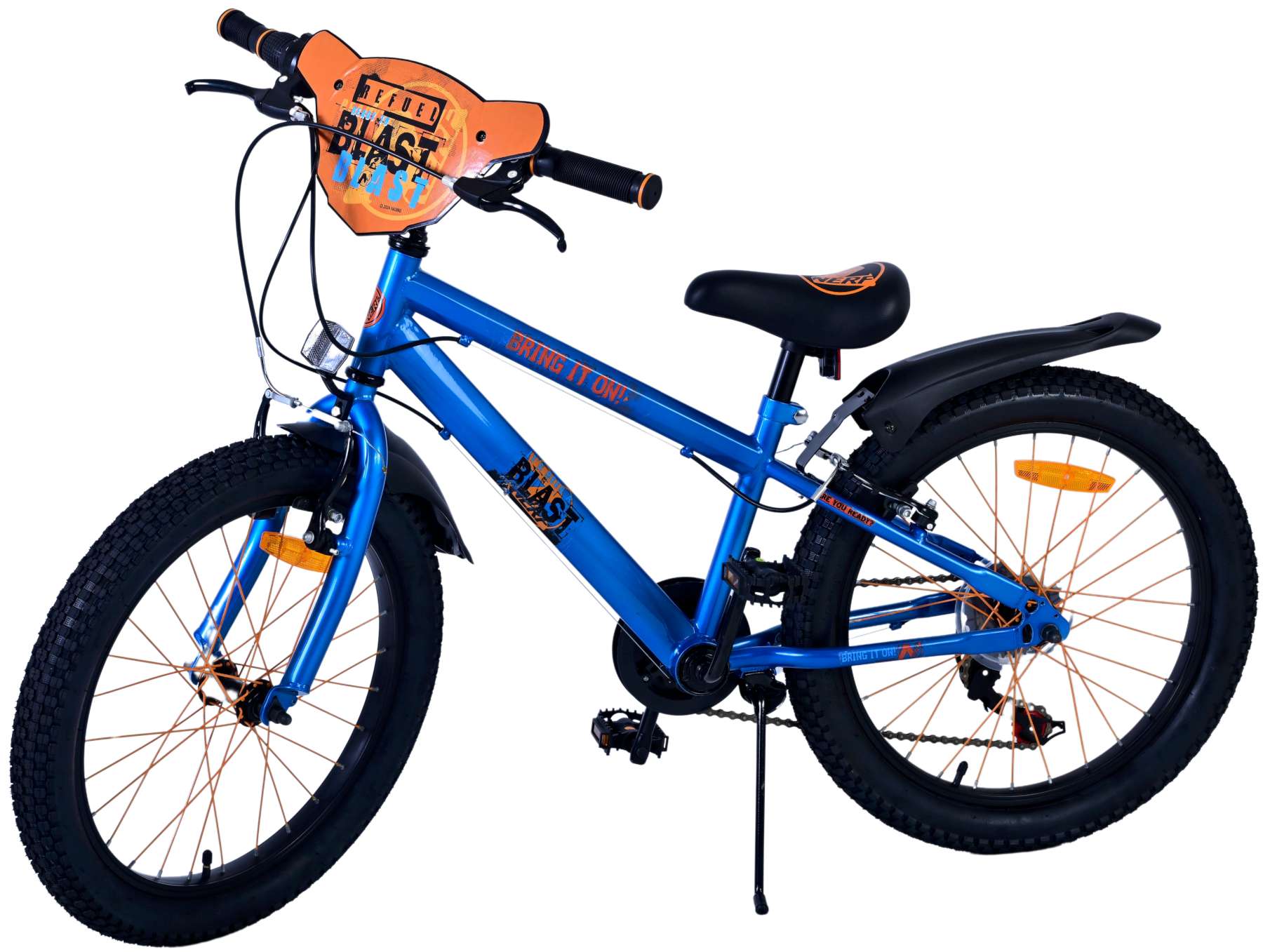 Nerf kinderfiets - jongens - 20 inch - satijnblauw - 6 versnellingen
