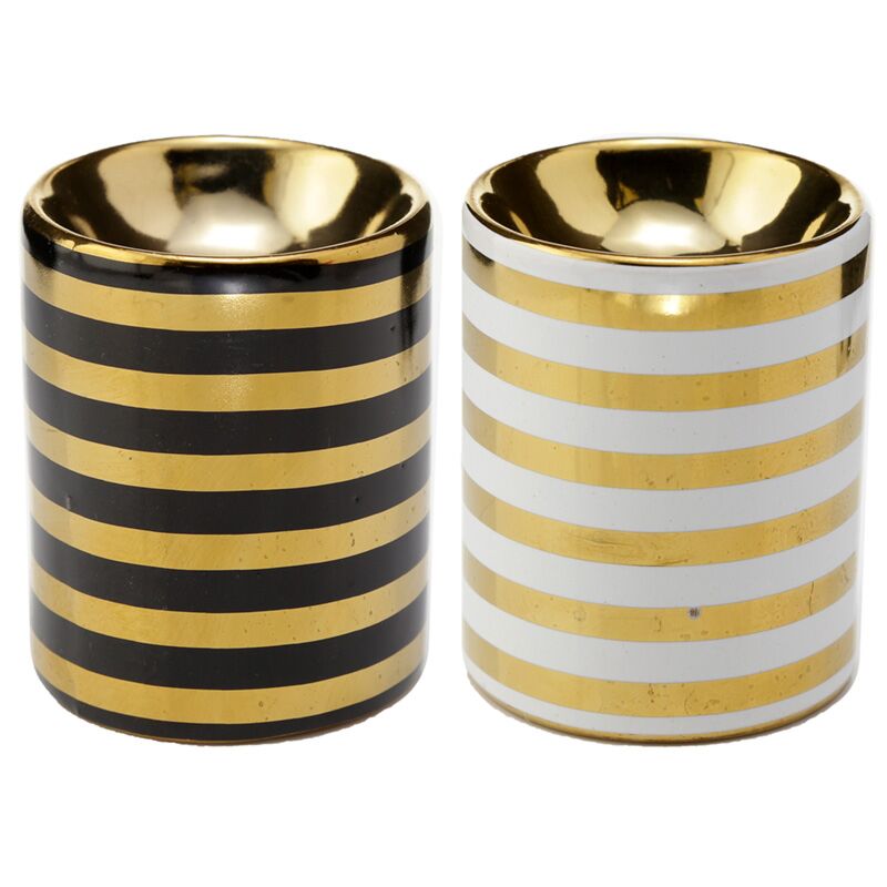 Eden metallic goudstreep keramiek mini geurbrander - klein