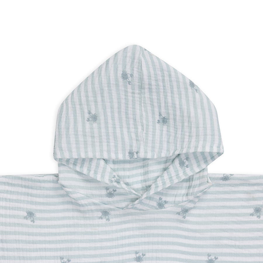 Crabby | wit groene hydrofiele strandponcho 52 x 52 cm