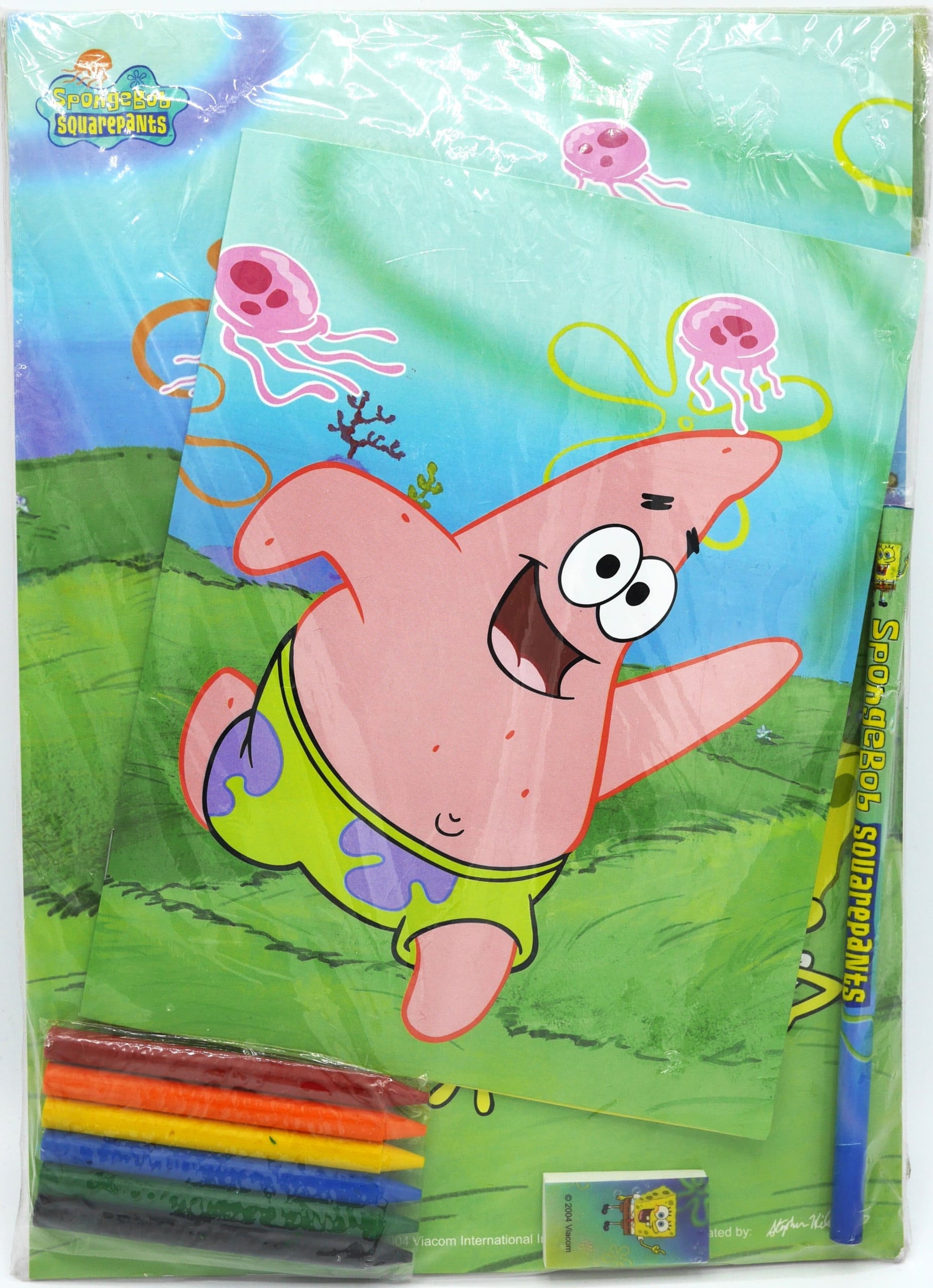 Van der doelen sponsbob bumberpack met schetsboek, schrift, potlood, gom en kleurkrijt