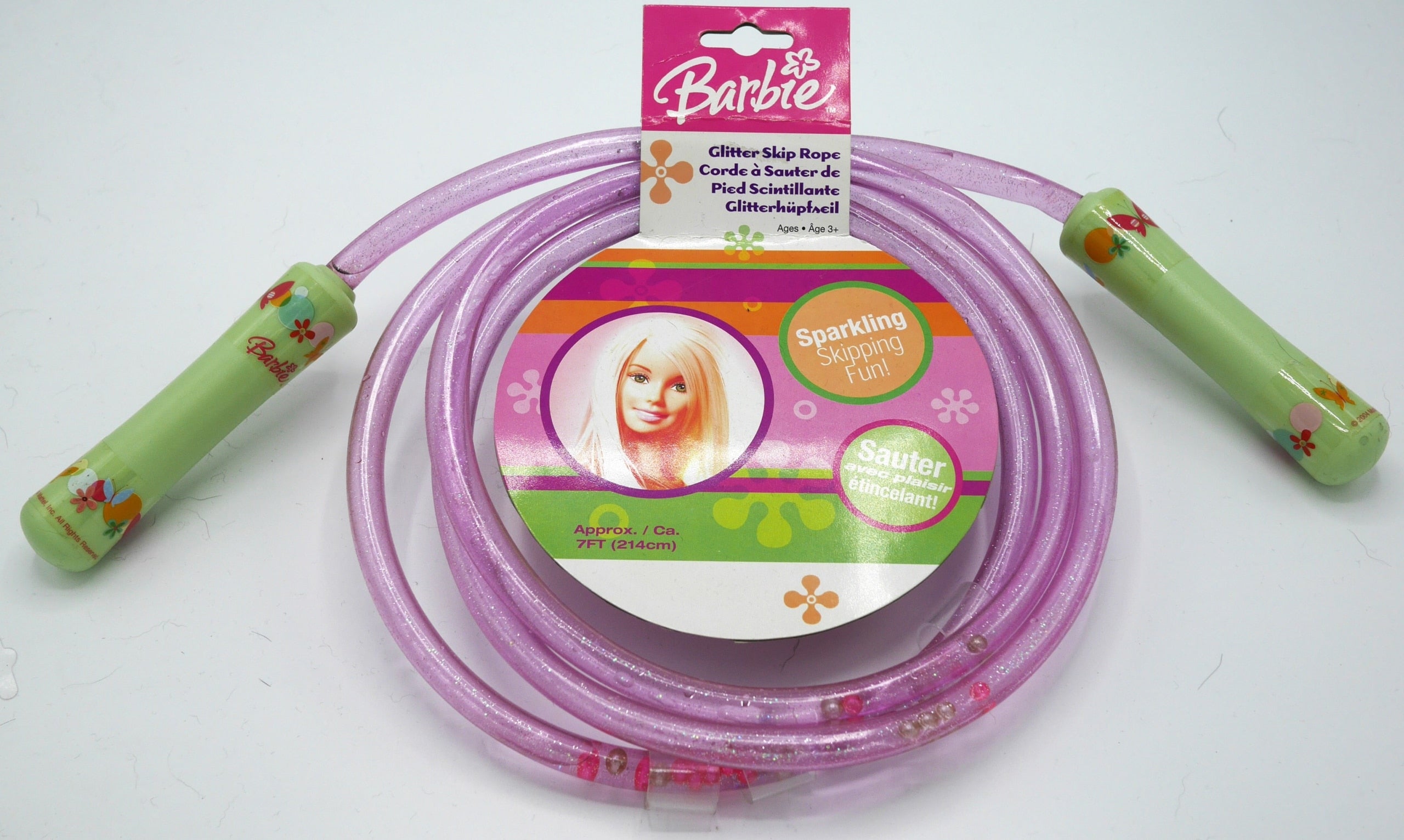 Van der Doelen barbie springtouw 214 cm lang met glittertouw van kunststof