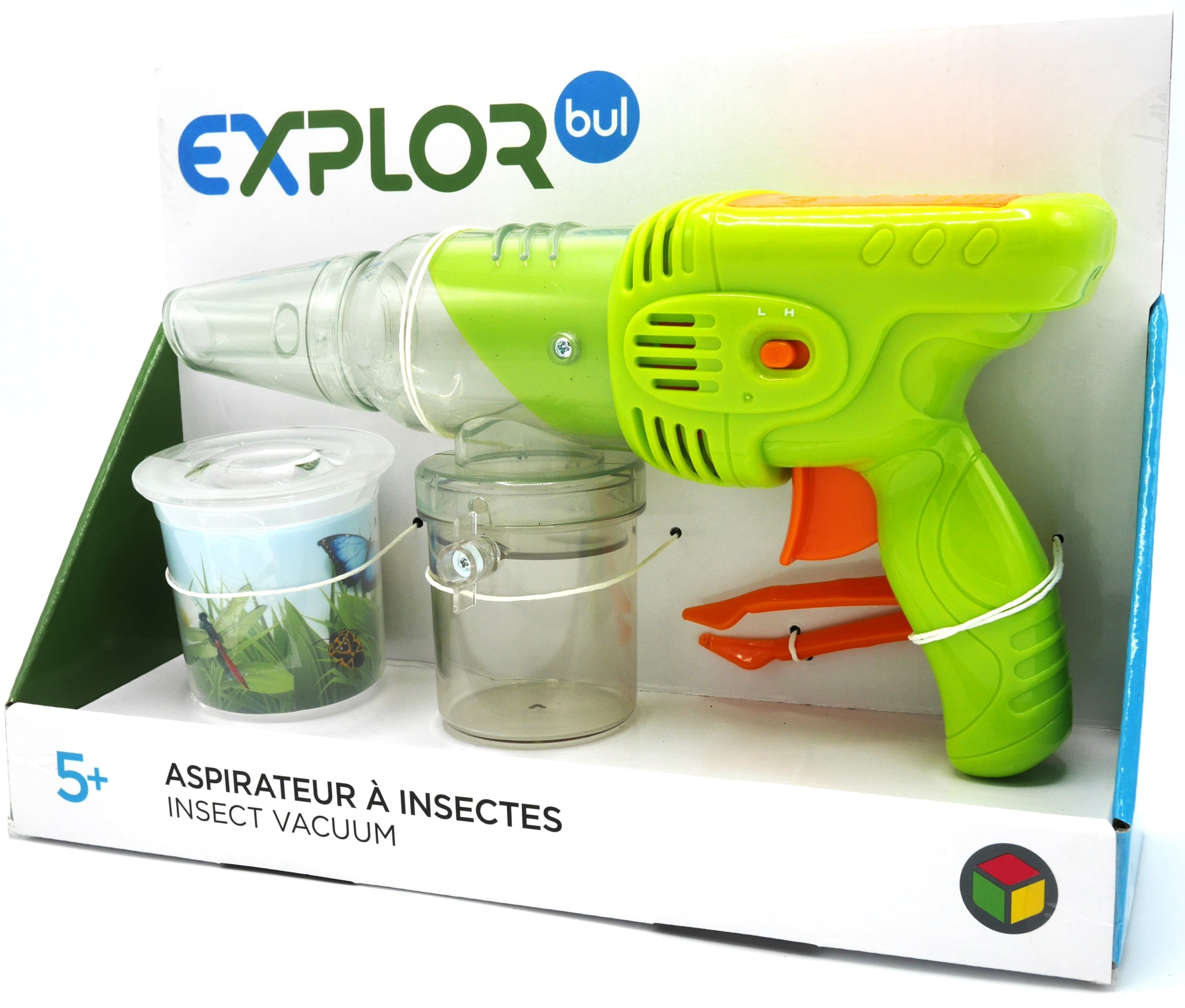 Vacuüm insectenzuiger met 2 insectenpotjes en pincet.