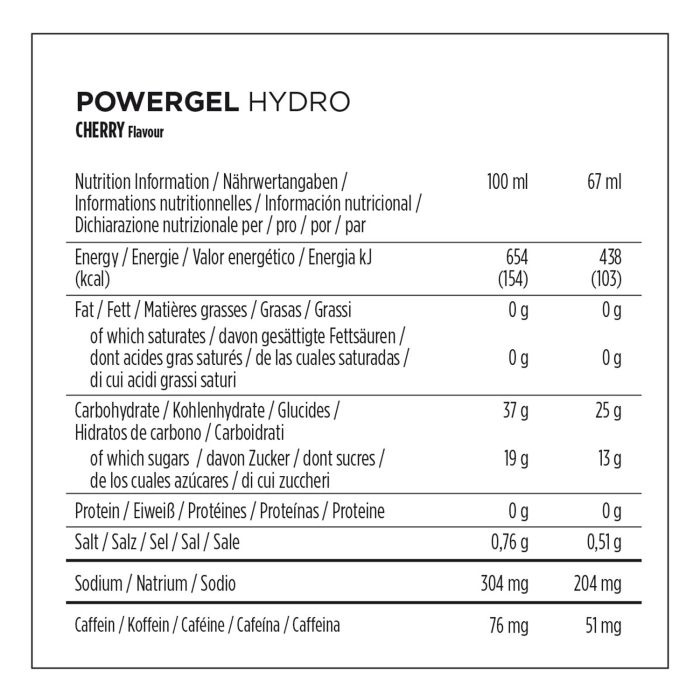 Powerbar powergel hydro (24 x 67ml) - cherry (caffeine)