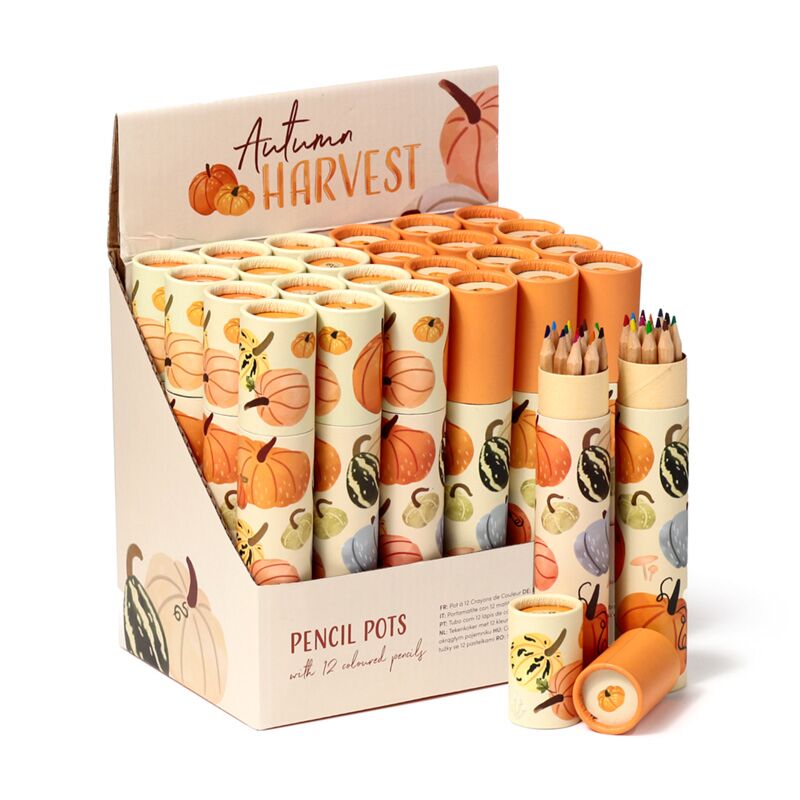 Herfstoogst grote tekenkoker 12 kleurpotloden