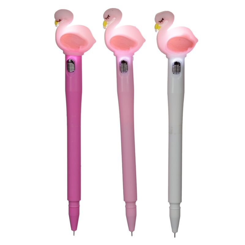 Flamingo led fijnschrijver pen - zwart