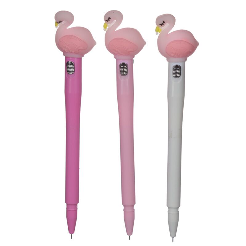 Flamingo led fijnschrijver pen - zwart