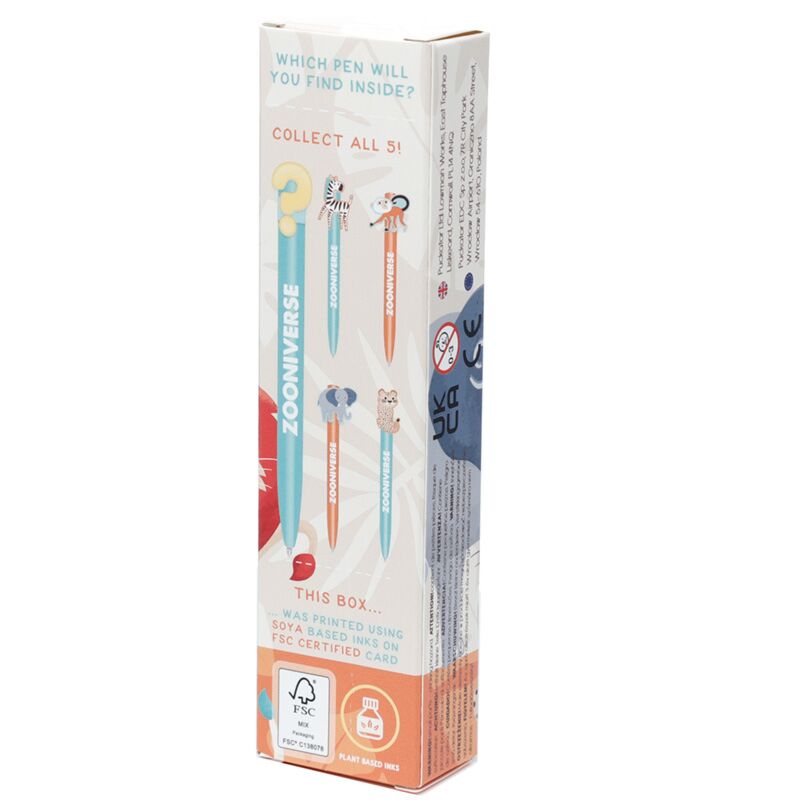 Zooniverse verrassing dieren pvc pen - zwart