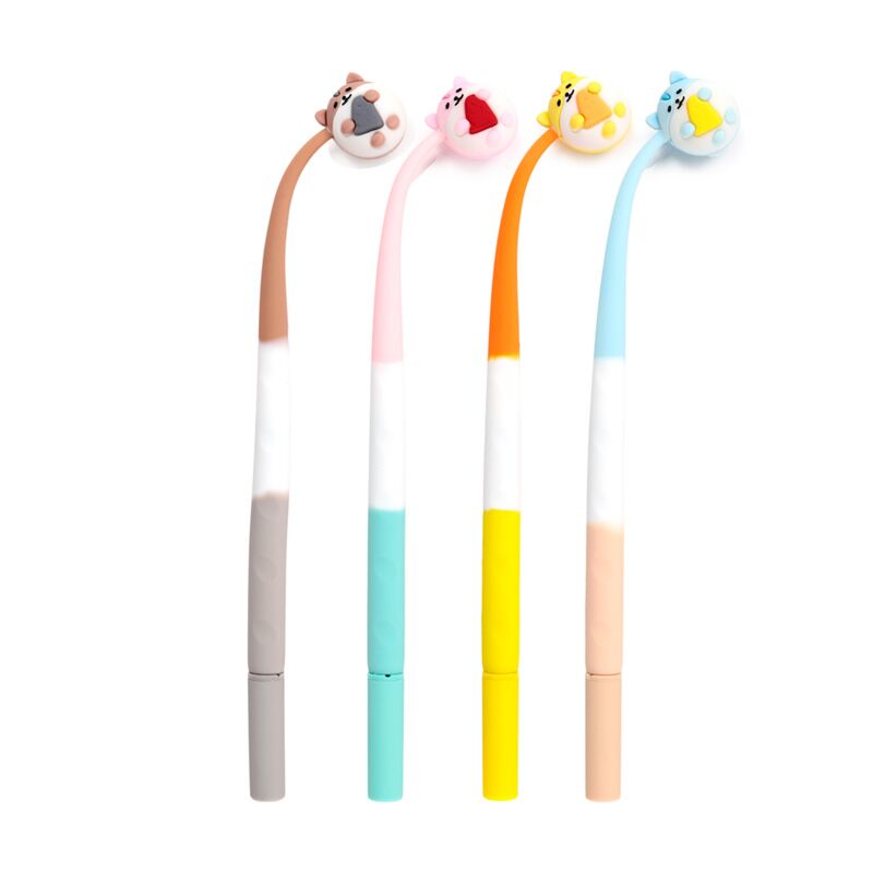 Furry friends schattig dier fijnschrijver pen - zwart