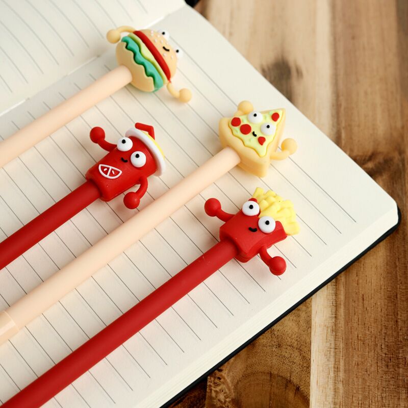 Fastfood fijnschrijver pen - zwart