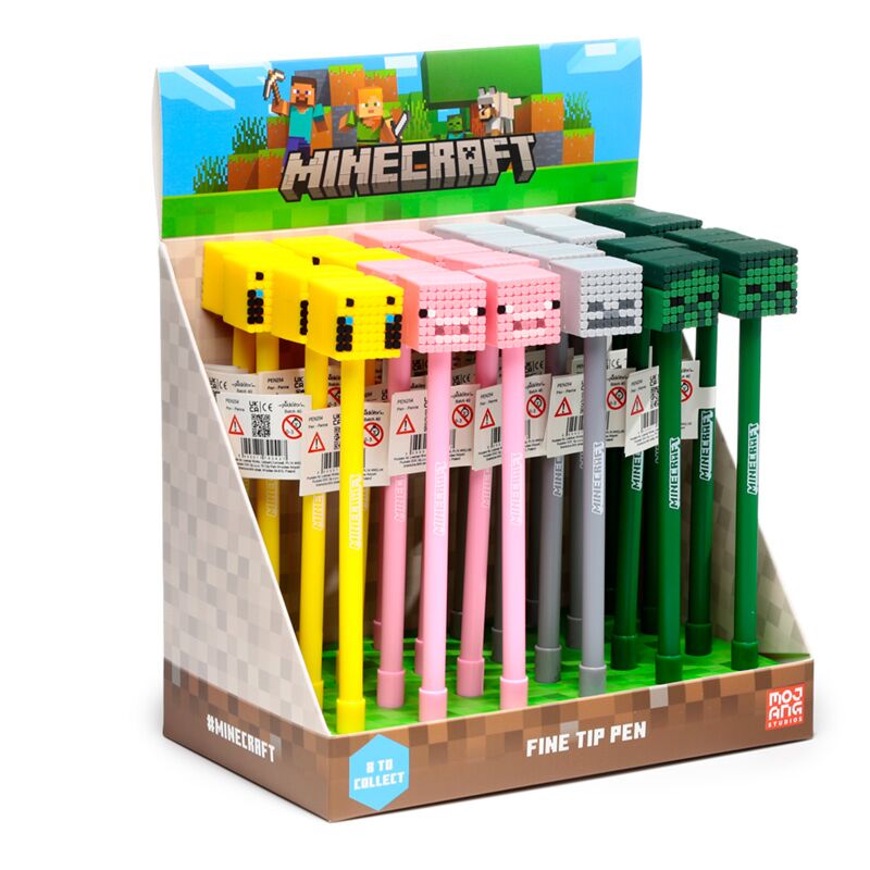 Union minecraft fijnschrijver pen siliconen top (varken bij zombie skelet)
