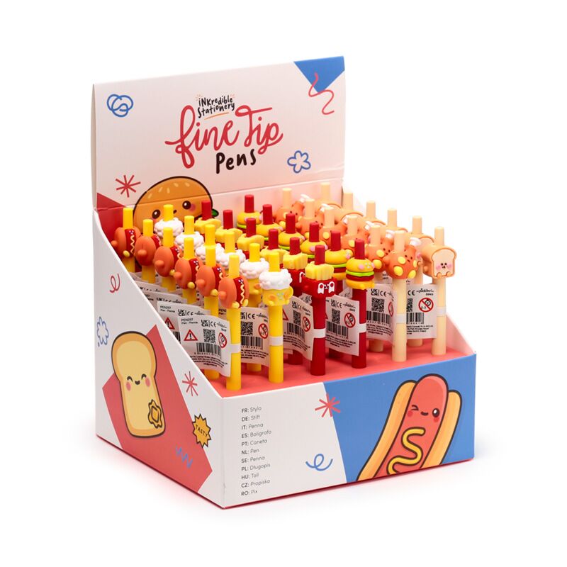 Foodiemals fastfood fijnschrijver pen - zwart