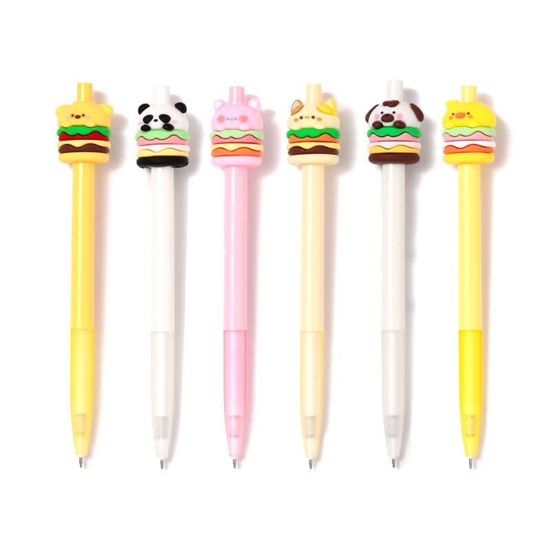 Foodiemals hamburger fijnschrijver pen - zwart