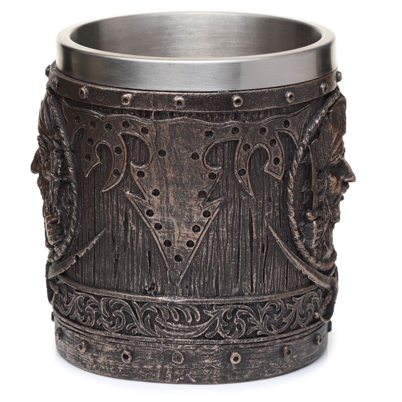Decoratief geborsteld goud hout-effect piraten bierpul