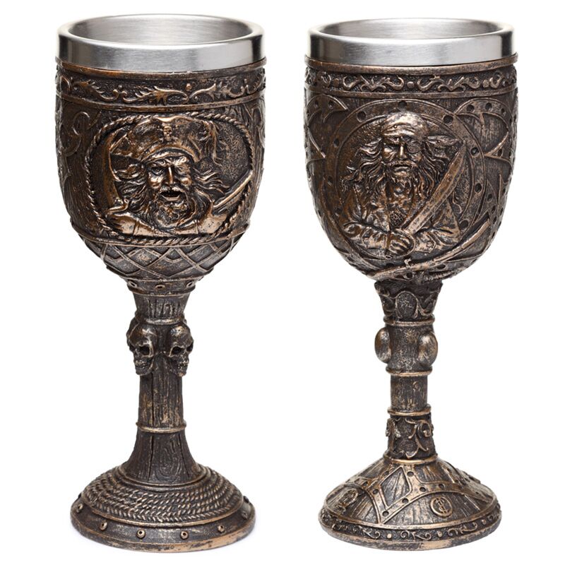 Decoratieve geborsteld goud hout-effect piraatn drinkbeker