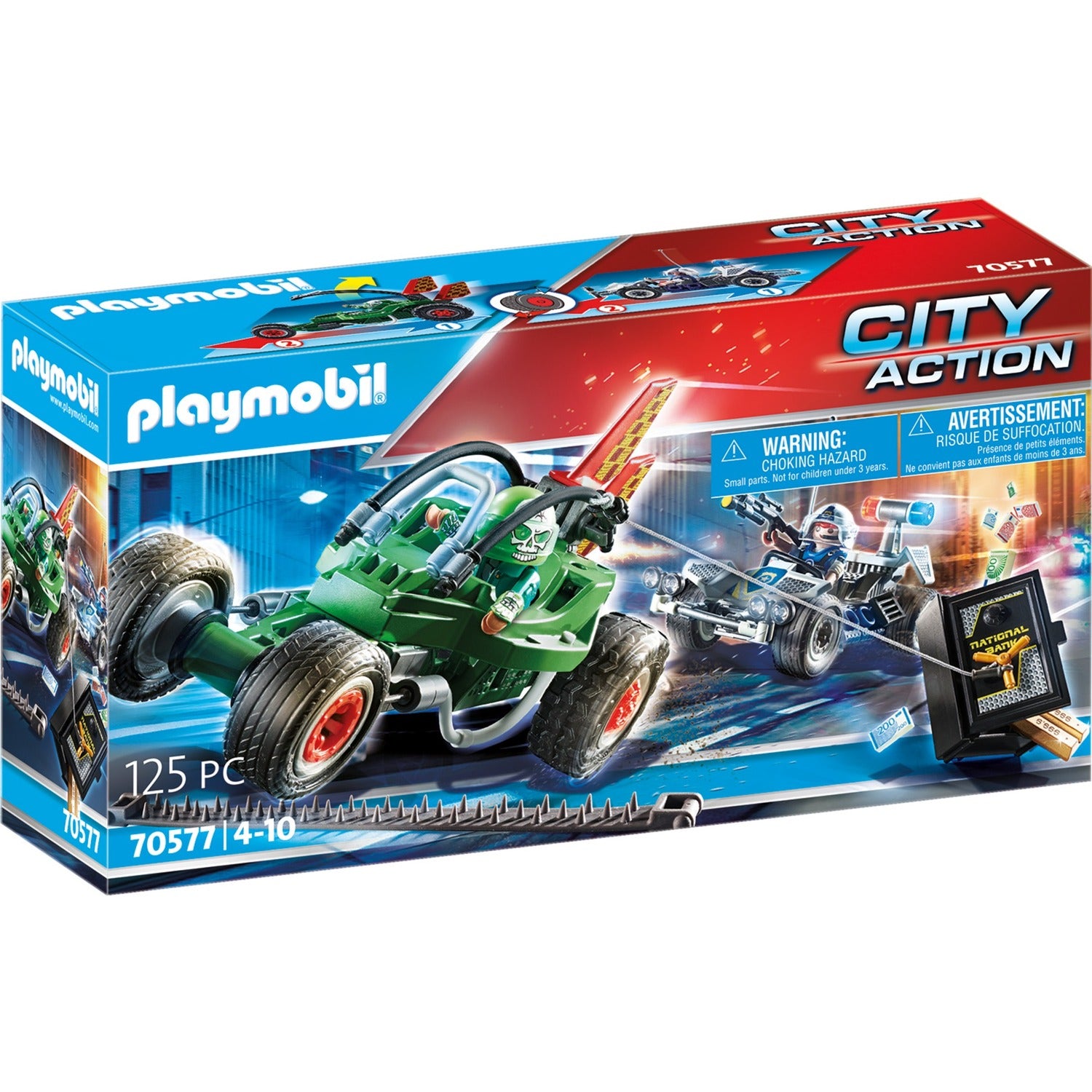PLAYMOBIL City Action Politiekart Achtervolging van de Kluisrover 70577