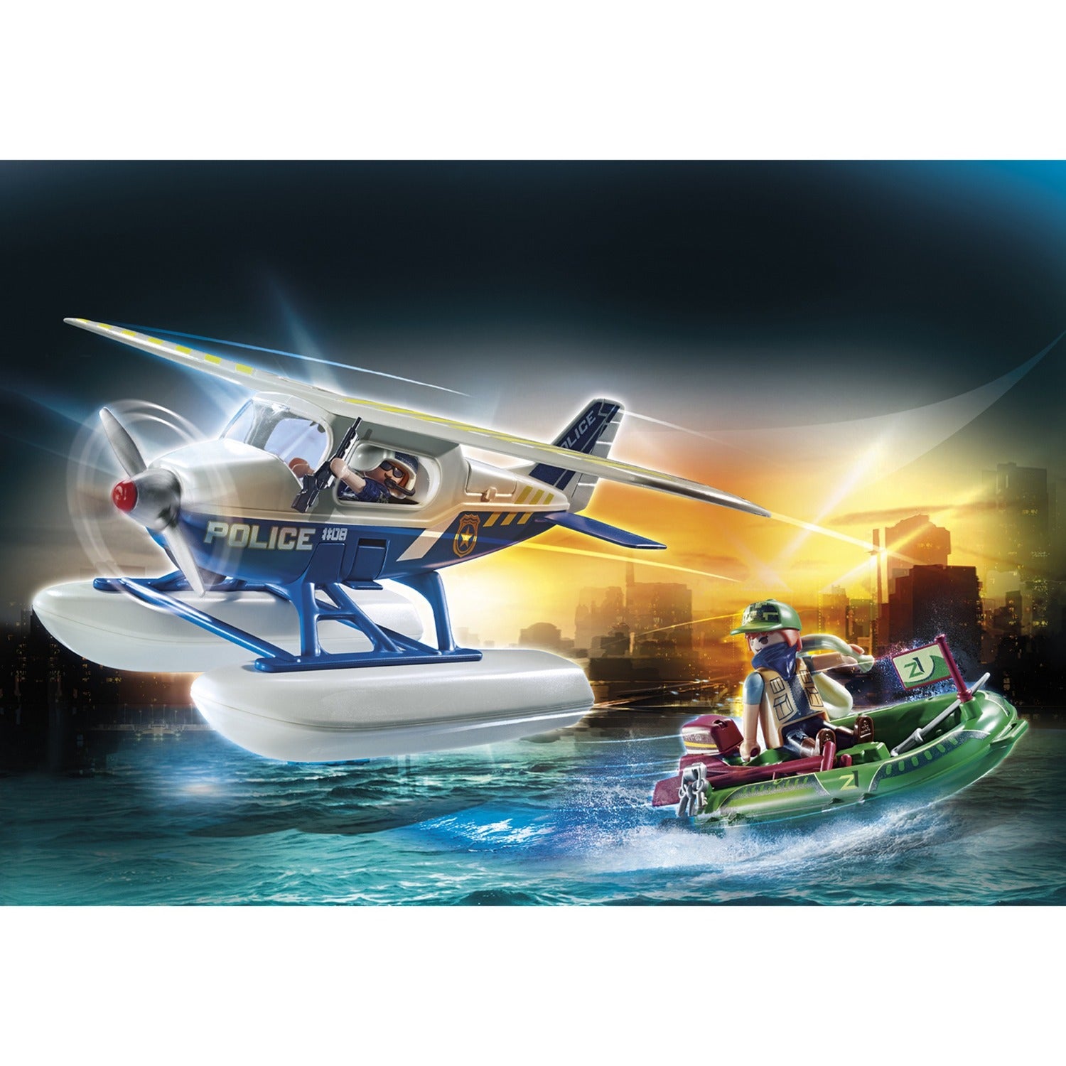 PLAYMOBIL City Action Politiewatervliegtuig Achtervolging 70779