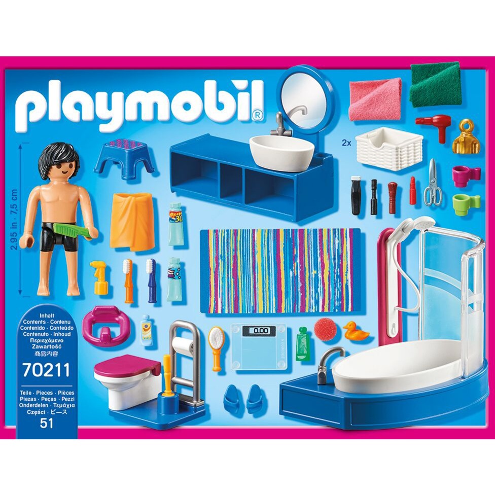 PLAYMOBIL Poppenhuis Badkamer met Ligbad 70211