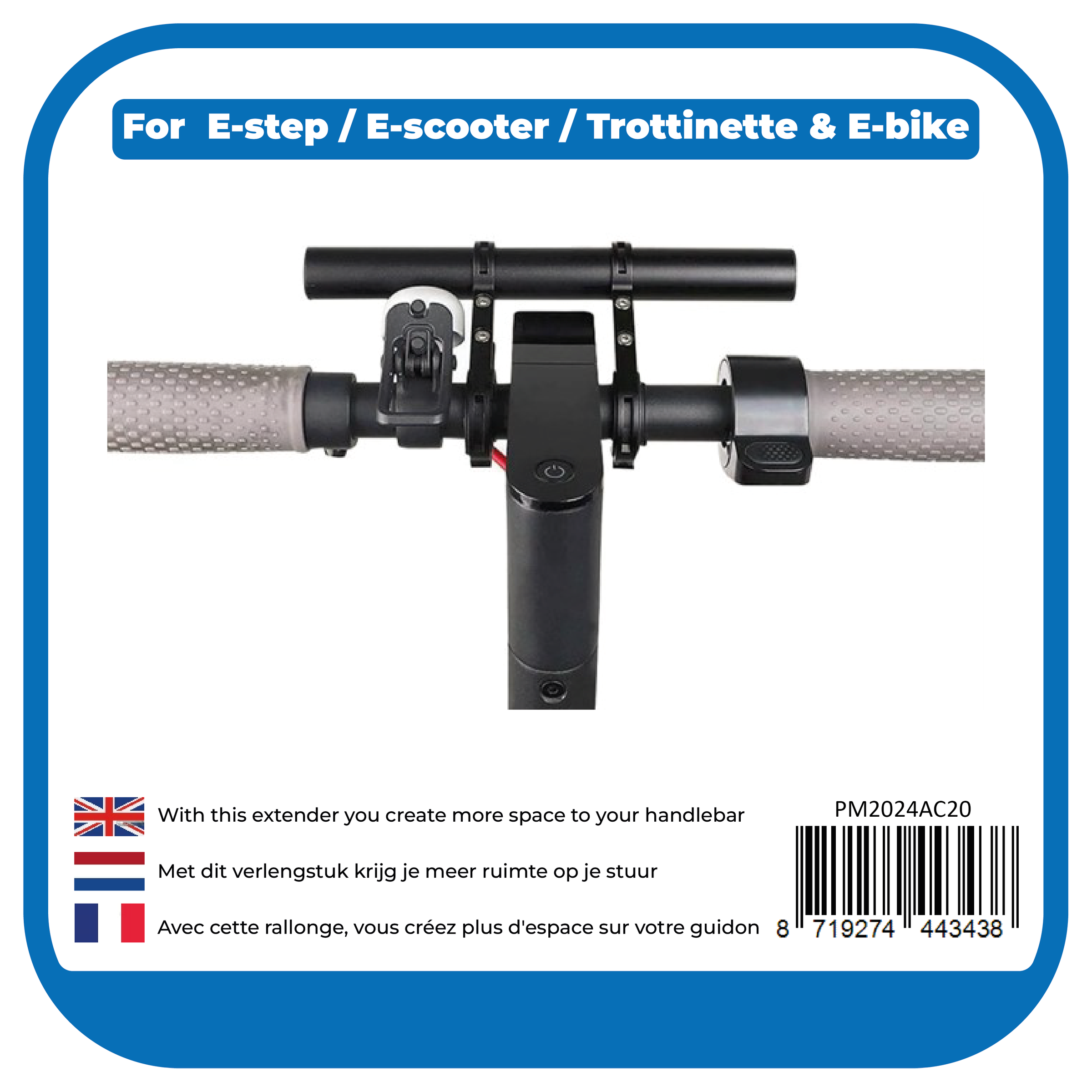 Pro-mounts e-step stuurverlenger groot zwart