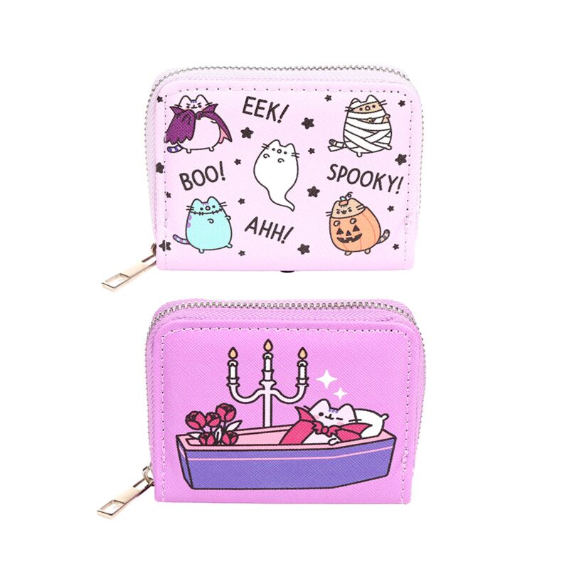 Pusheen de kat halloween rondrits portemonnee - klein