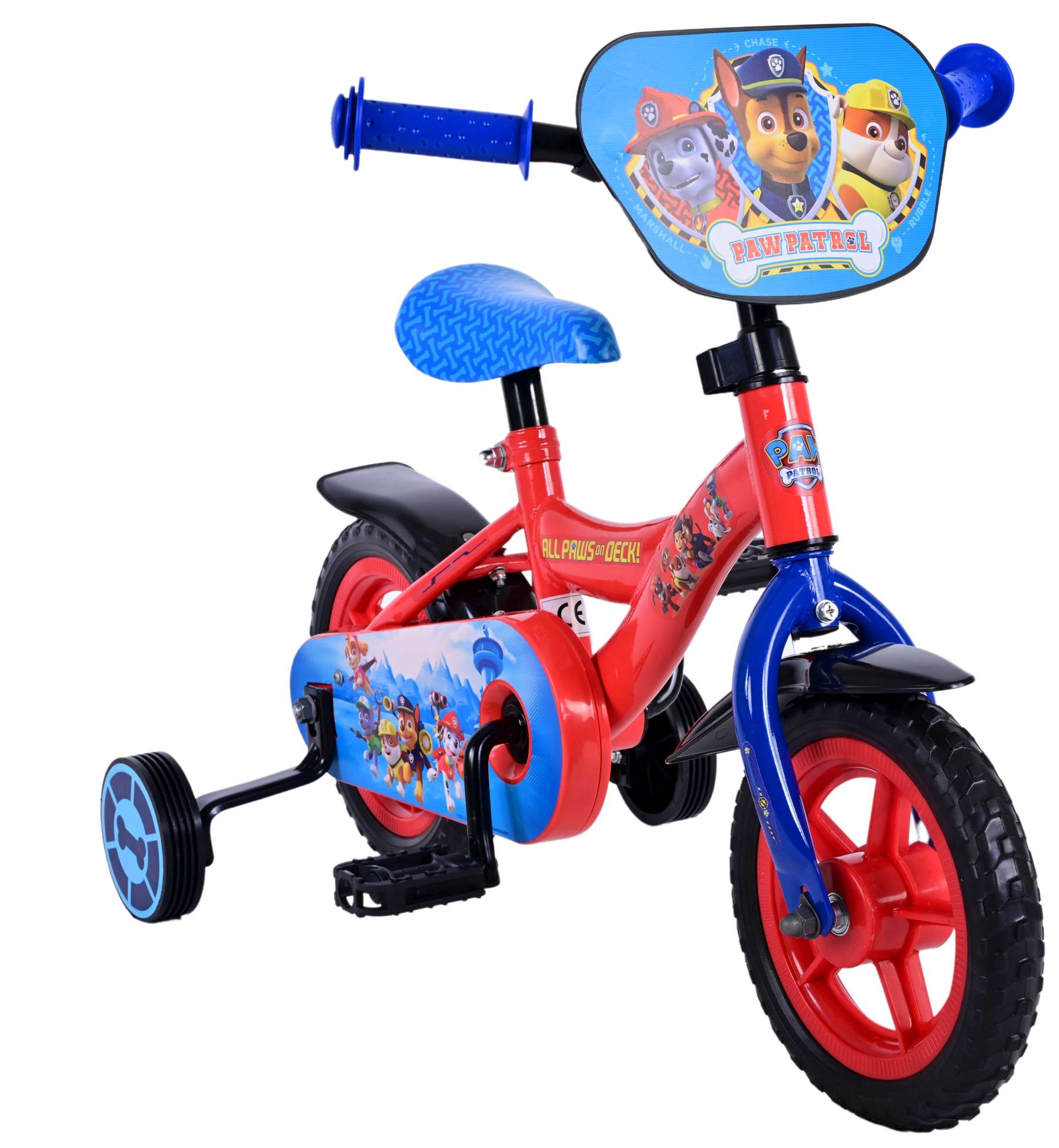 Paw Patrol Kinderfiets - Jongens - 10 inch - Rood Blauw - Doortrapper