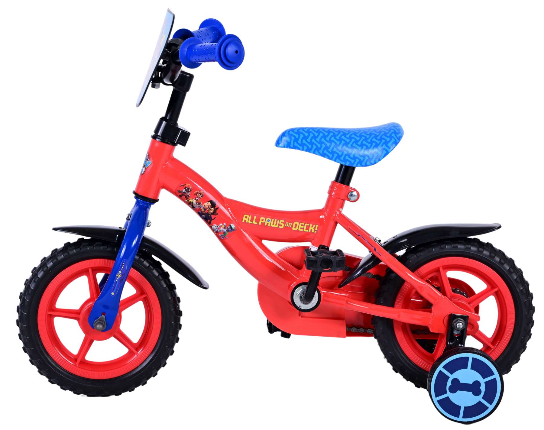 Paw Patrol Kinderfiets - Jongens - 10 inch - Rood Blauw - Doortrapper