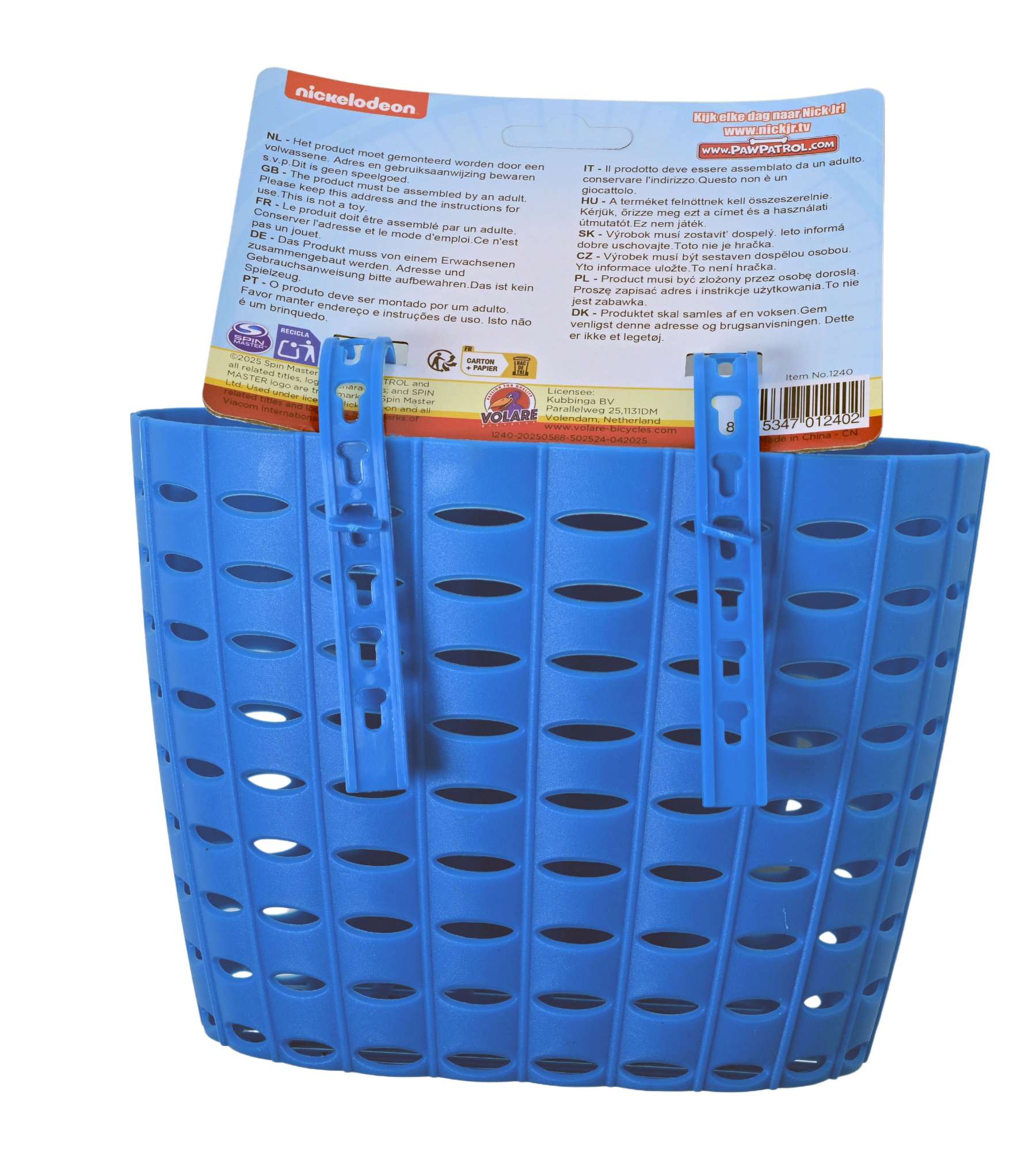 Volare paw patrol plastic mandje - jongens - blauw